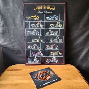 Vintage Rare 1995 American Motos Harley Davidson Poster / Picture Frame